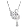 Swarovski Swan Vienna Rhodium Plated Pendant Necklace In Silver