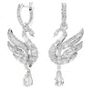 Swarovski Swan Vienna Rhodium Plated Earrings In Silver
