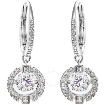 Swarovski Rhodium Plated White Sparkling Dance Pierced Earrings