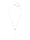 Swarovski Rose-crystal Y-necklace In Metallic