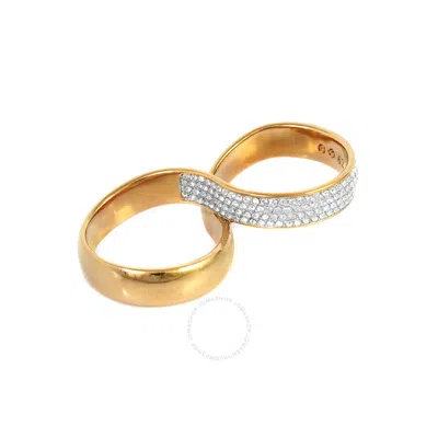 Swarovski Rose-gold Plated Crystal Exist Double Ring