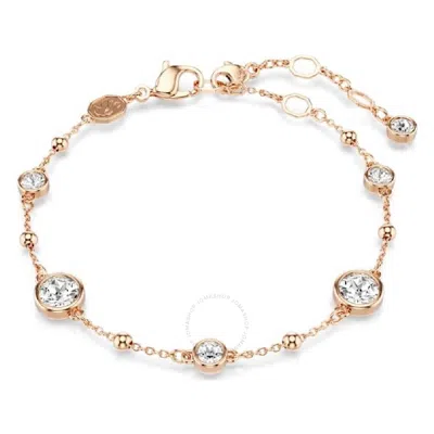 Swarovski Rose Gold-tone Plated Round Cut Imber Bracelet In White