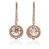 Swarovski Rose-gold Tone Plated Sparkling Dance Pierced Earrings In White