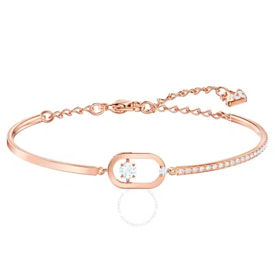 Swarovski Rose Gold-tone Plated White Sparkling Dance Oval Shape Bracelet