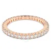 Swarovski Rose Gold-tone Round Cut Vittore Ring In White