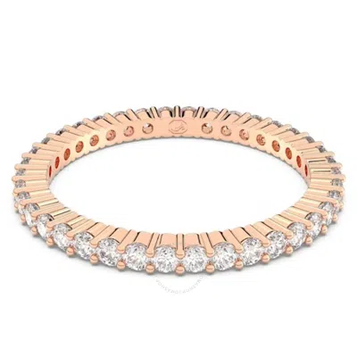 Swarovski Rose Gold-tone Round Cut Vittore Ring In White