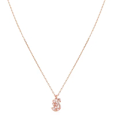 Swarovski Rose Gold-tone Plated Swan Pendant Necklace