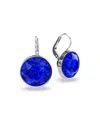 Swarovski Bella Drop Round Cut Earrings In Blue