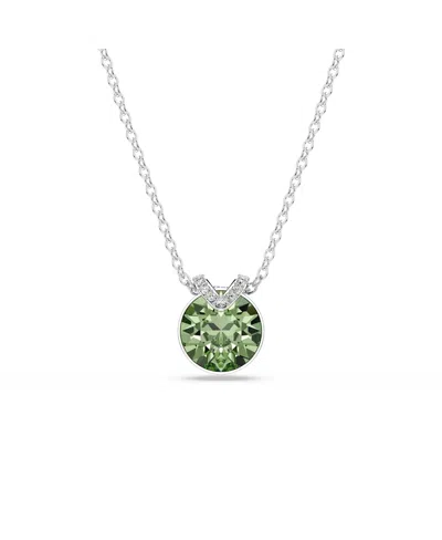 SWAROVSKI ROUND CUT RHODIUM PLATED BELLA V PENDANT NECKLACE