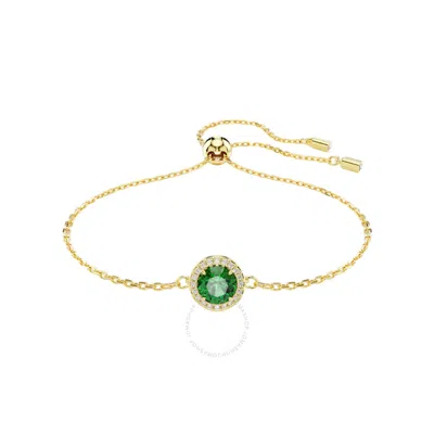 Swarovski Round Cut Una Angelic Bracelet In Green/gold Tone