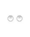 Swarovski Round Cut, White, Constella Stud Earrings In Silver