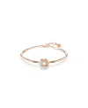 Swarovski Round Cut, White, Rose Gold-tone Plated Dextera Bangle In Rose Gold