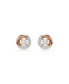 Swarovski Dextera Dancing Crystal Stud Earrings In Rose Gold