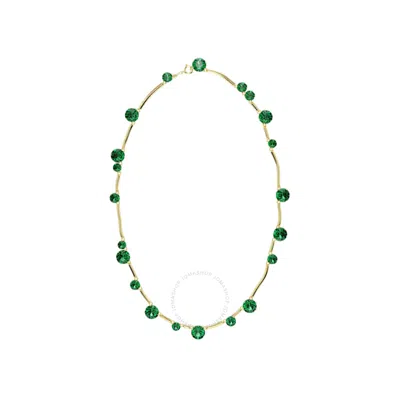 Swarovski Round Cuts Constella Necklace In Green/gold Tone