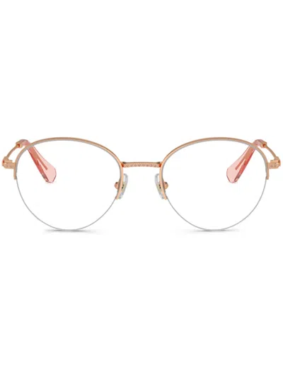 Swarovski Round-frame Glasses In Pink