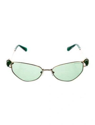 Pre-owned Swarovski Round Tinted Sunglasses In Multi