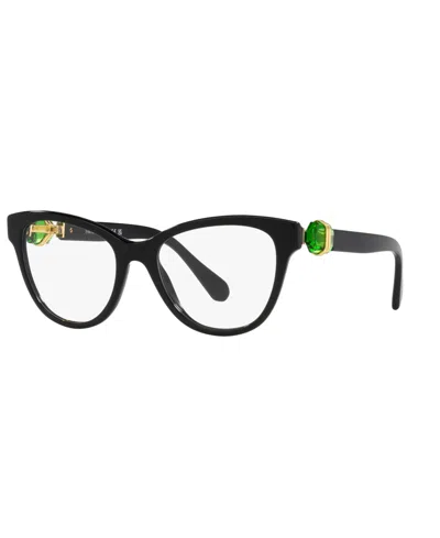 Swarovski Round Women's Eyeglasses, Sk2004 In Black