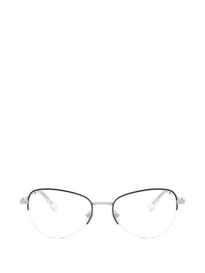 Swarovski Round-frame Glasses In Silver