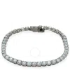 Swarovski Ruthenium Plated Matrix Tennis Bracelet In Grey