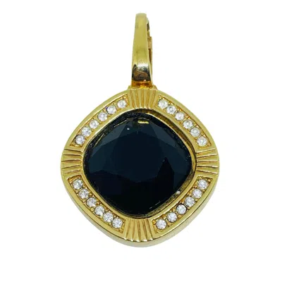 Pre-owned Swarovski Sal Signed Vintage Gold Plated Crystal Necklace Enhancer Pendant In Multi