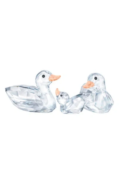 Swarovski Set Of 3 Peaceful Country Duck Crystal Figurines In Transparent