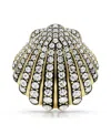 SWAROVSKI SHELL, WHITE, GOLD-TONE IDYLLIA PENDANT AND BROOCH