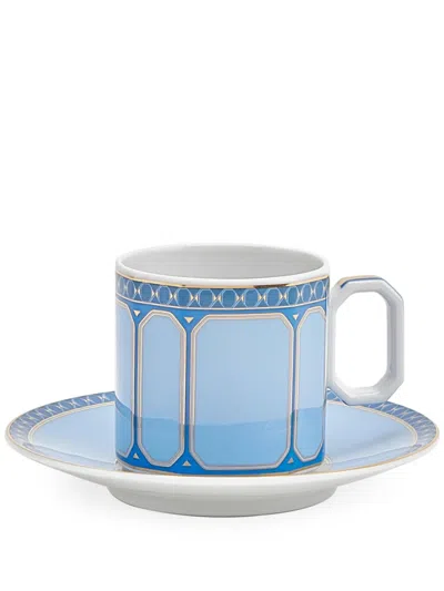 Swarovski Signum Azure Espresso Cup And Saucer In Blue