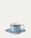 Swarovski Signum Espresso Cup & Saucer In Blue