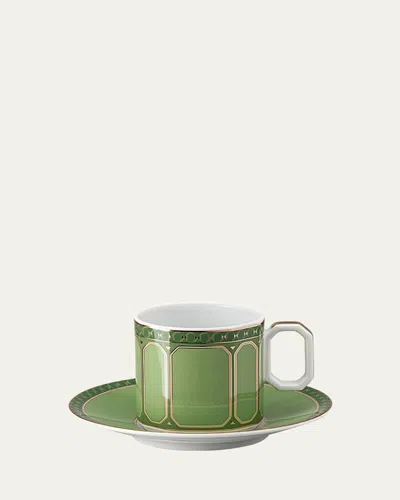 Swarovski Signum Espresso Cup & Saucer In Green