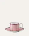 Swarovski Signum Espresso Cup & Saucer In Pink