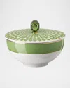 Swarovski Signum Rice Bowl With Lid, 11 Oz. In Green