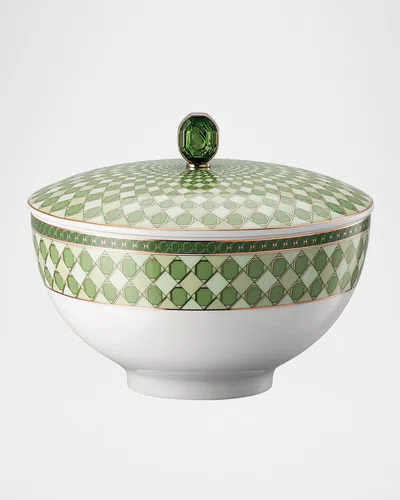 Swarovski Signum Soup Bowl With Lid, 27 Oz. In Green