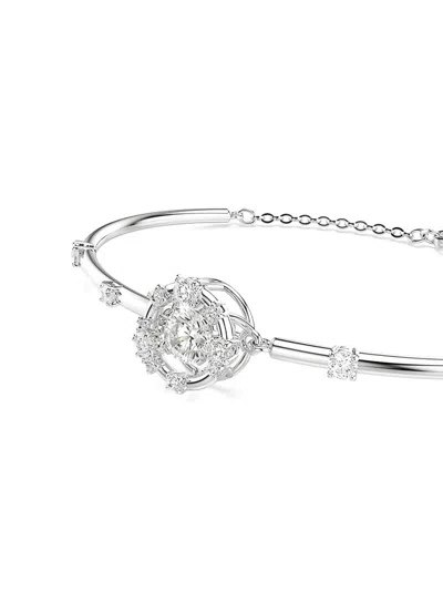 Swarovski Silver Brass Crystal Bracelets In Neutral