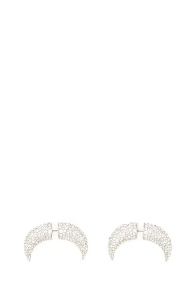 Swarovski Silver Metal Luna Earrings In Cry/rhs