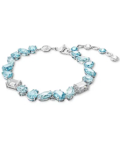 Swarovski Icy Blue Crystal Bracelet With Rhodium-plated Design