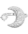 Swarovski Silver-tone Luna Crystal Moon Open Ring In Silver