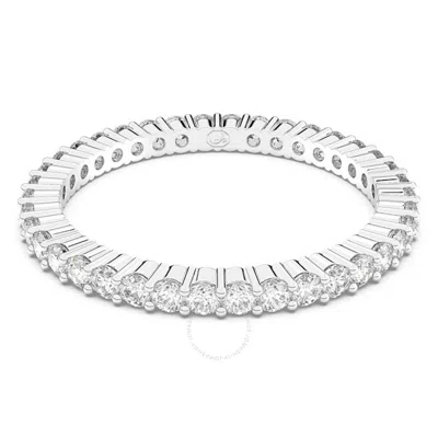 Swarovski Silver-tone Round Cut Vittore Ring In White
