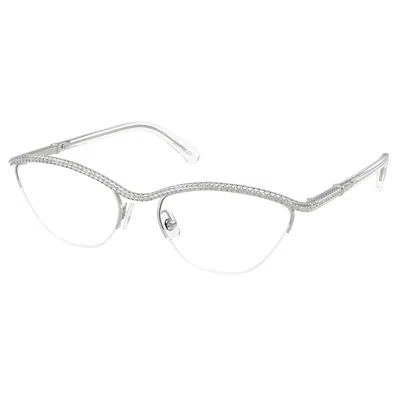 Swarovski Sk 1026 4001 56mm Womens Oval Eyeglasses 56mm In Silver