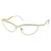 Swarovski Sk 1030 4004 59mm Womens Cat-eye Eyeglasses 59mm In Gold