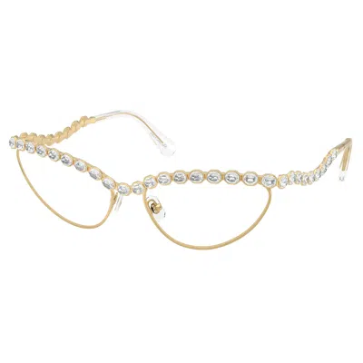 Swarovski Sk 1030 4004 59mm Womens Cat-eye Eyeglasses 59mm In Gold