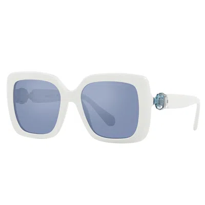 Swarovski Sk6001 Square-frame Acetate Sunglasses In Light Blue Mirror Silver