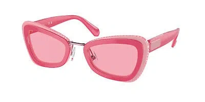 Pre-owned Swarovski Sk 6012 Fuxia Old Pink Pink 101384 Sunglasses
