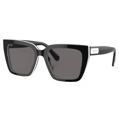 Swarovski Sk 6013 101581 54mm Womens Pillow Sunglasses In Black