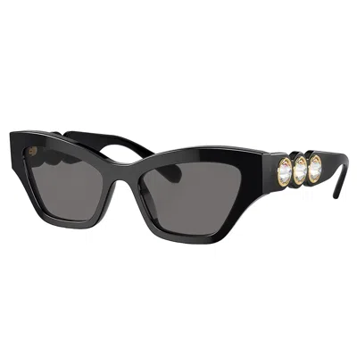 Swarovski Sk 6021 100181 53mm Womens Irregular Sunglasses In Black