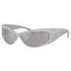 Swarovski Crystal-embellished Rectangle Sunglasses In Grey