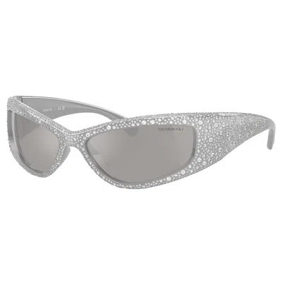 SWAROVSKI SK 6027 10596G 60MM WOMENS WRAP SUNGLASSES