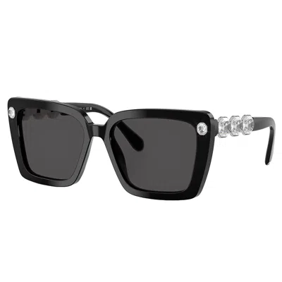 Swarovski Sk 6032 100187 55mm Womens Square Sunglasses In Black