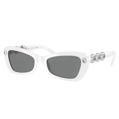 Swarovski Sk 6033 105087 54mm Womens Irregular Sunglasses In White