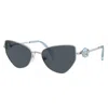 Swarovski Womens Silver Sk7003 Irregular-frame Metal Sunglasses In Silver