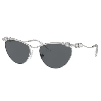 Swarovski Sk 7017 400187 58mm Womens Cat-eye Sunglasses In Silver